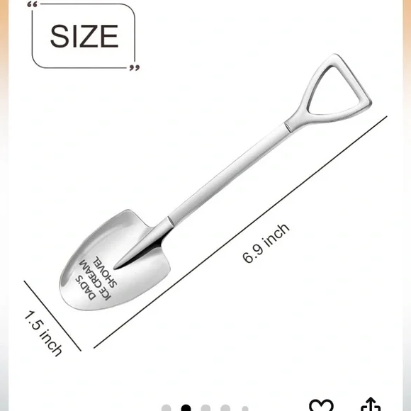 Personalized Dad's Ice Cream Shovel Funny Engraved Stainless Steel Spoon /Shovel - Picture 2 of 12
